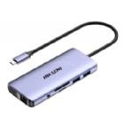 Adaptador Multipuerto HUB Hiksemi DS11 USB-C (USB-A, USB-C, HDMI, VGA, Ethernet, Audio In, TF/SD)